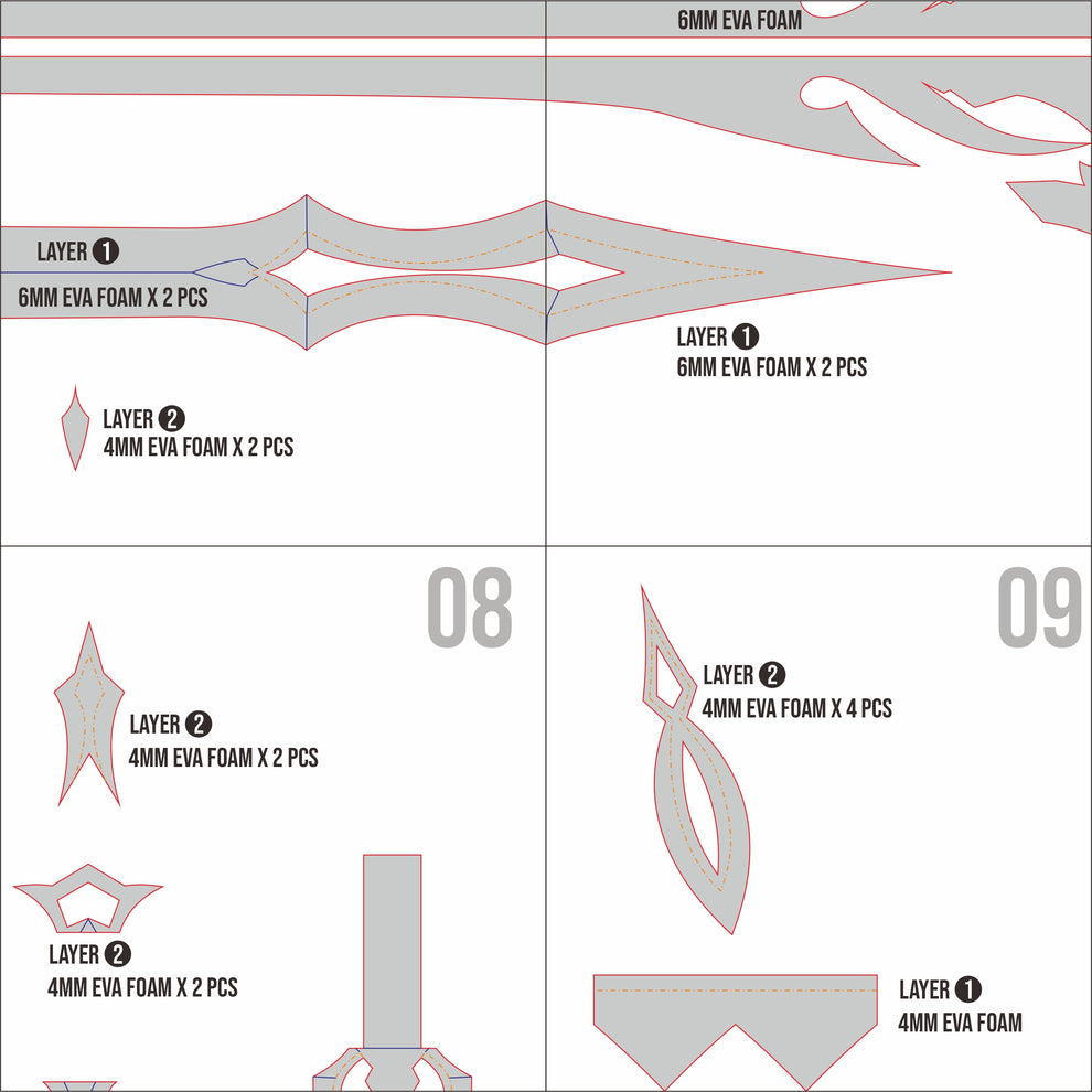 Durin Sword Prop Pattern Template – EVA Foam Pattern for Cosplay & DIY ...