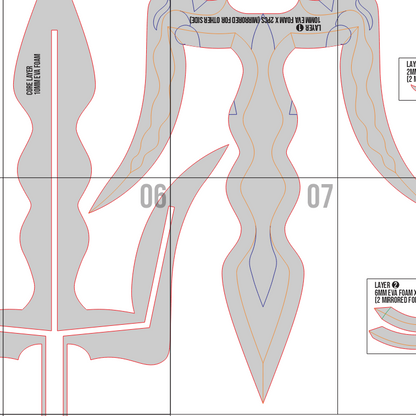 Enel Trident Prop Pattern Template – EVA Foam Pattern for Cosplay and DIY Builds Inspired by One Piece Anime