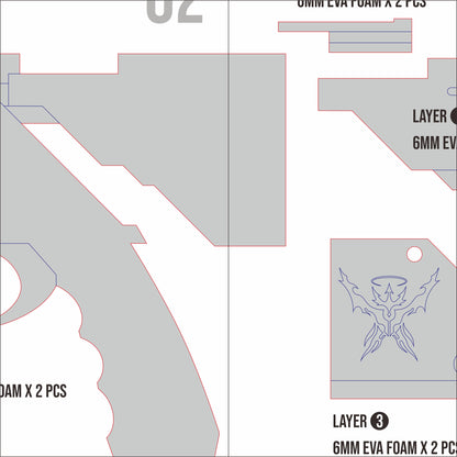 Fiammetta Grenade Launcher Prop Pattern Template – EVA Foam Pattern for Cosplay & DIY Builds Inspired by Arknights