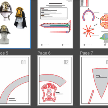 Fire Force Helmet Prop Pattern Template – EVA Foam Pattern for Cosplay & DIY Builds Inspired by Fire Force