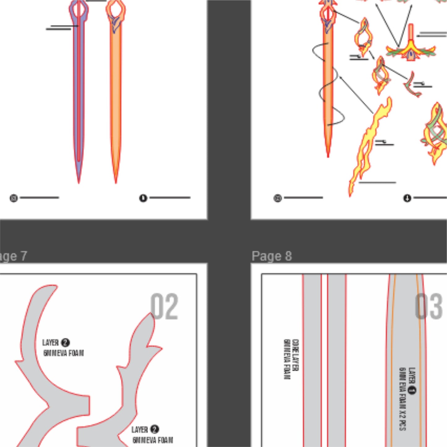 Fleurdelys Sword Prop Pattern Template – EVA Foam Pattern for Cosplay & DIY Builds Inspired by Wuthering Waves