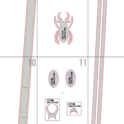 Forest Beetle Staff Prop Pattern Template – EVA Foam Pattern for Cosplay and DIY Builds Inspired by Fantasy / Basic Costume Design