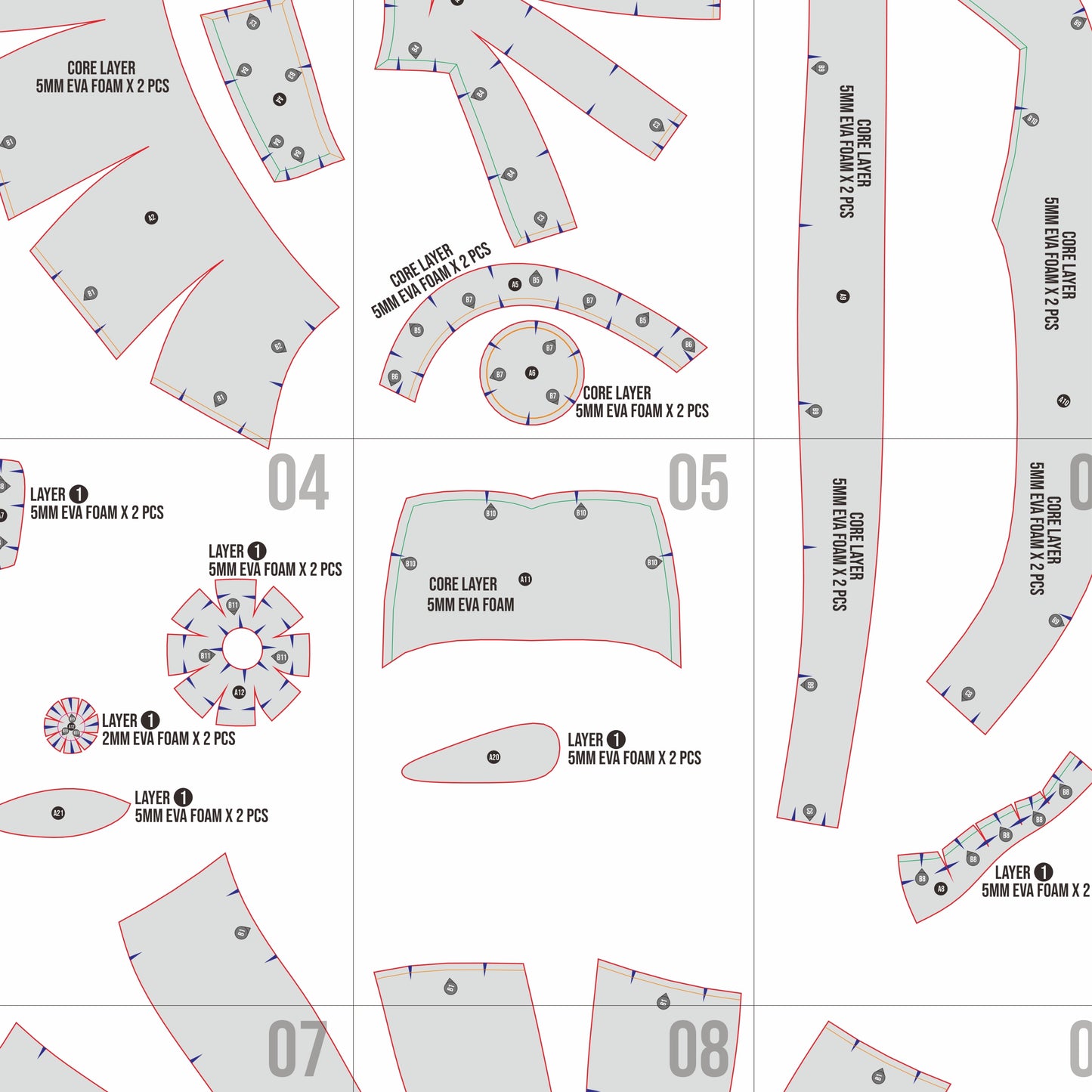 Freddy Fazbear Helmet Prop Pattern Template – EVA Foam Pattern for Cosplay and DIY Builds Inspired by Five Nights at Freddy's