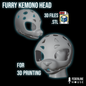 Kemono Furry Fursuit Head 3D Print STL File – DIY Kemono Style Fursuit Base