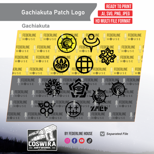 Gachiakuta Patch Logo Design Template – JPEG, PNG, SVG, PDF Files for Cosplay and DIY Projects Inspired by Gachiakuta Anime