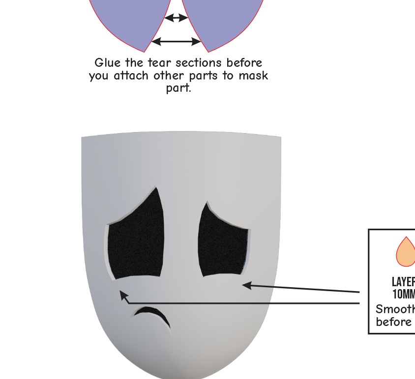 Gangle Mask Prop Pattern Template – EVA Foam Pattern for Cosplay and DIY Builds Inspired by The Amazing Digital Circus