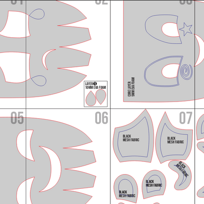 Gangle Mask Prop Pattern Template – EVA Foam Pattern for Cosplay and DIY Builds Inspired by The Amazing Digital Circus