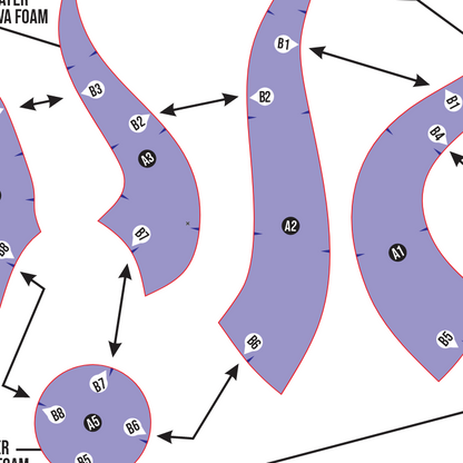 Ganyu Horn Prop Pattern Template – EVA Foam Pattern for Cosplay and DIY Builds Inspired by Genshin Impact Anime / Basic Pattern