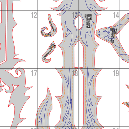 The Gazing Eye Keyblade Prop Pattern Template – EVA Foam Pattern for Cosplay and DIY Builds Inspired by Kingdom Hearts