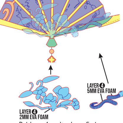 Geisha Lady Thirteen Fan Prop Pattern Template – EVA Foam Pattern for Cosplay and DIY Builds Inspired by Identity V