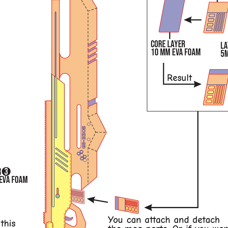 Bayonet Gen Narumi Prop Pattern Template – EVA Foam Pattern for Cosplay and DIY Builds Inspired by Kaiju No. 8 Anime