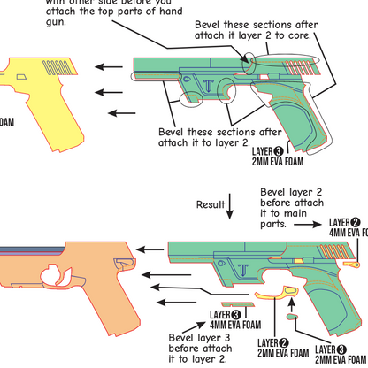 Ghost Hand Gun Prop Pattern Template – EVA Foam Pattern for Cosplay and DIY Builds Inspired by Valorant Game