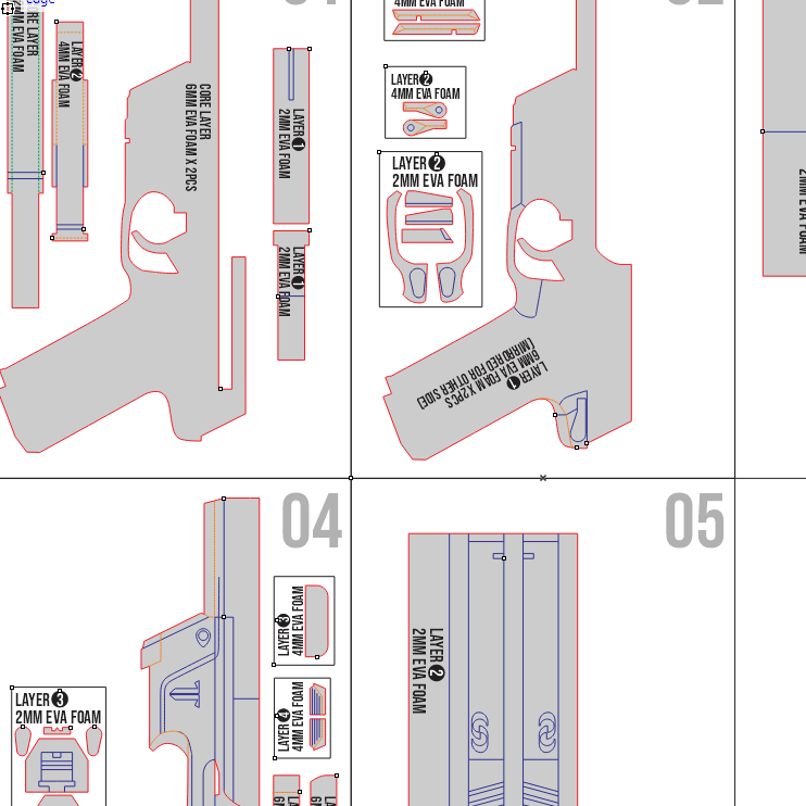 Ghost Hand Gun Prop Pattern Template – EVA Foam Pattern for Cosplay and DIY Builds Inspired by Valorant Game