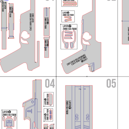 Ghost Hand Gun Prop Pattern Template – EVA Foam Pattern for Cosplay and DIY Builds Inspired by Valorant Game