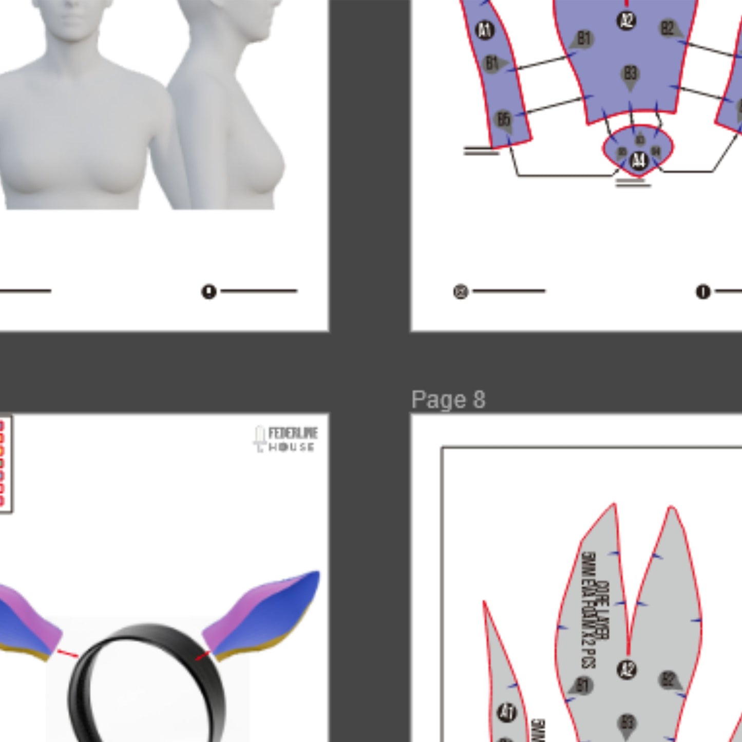 Goat Ears Prop Pattern Template – EVA Foam Pattern for Cosplay and DIY Builds Inspired by Animal Fantasy Style