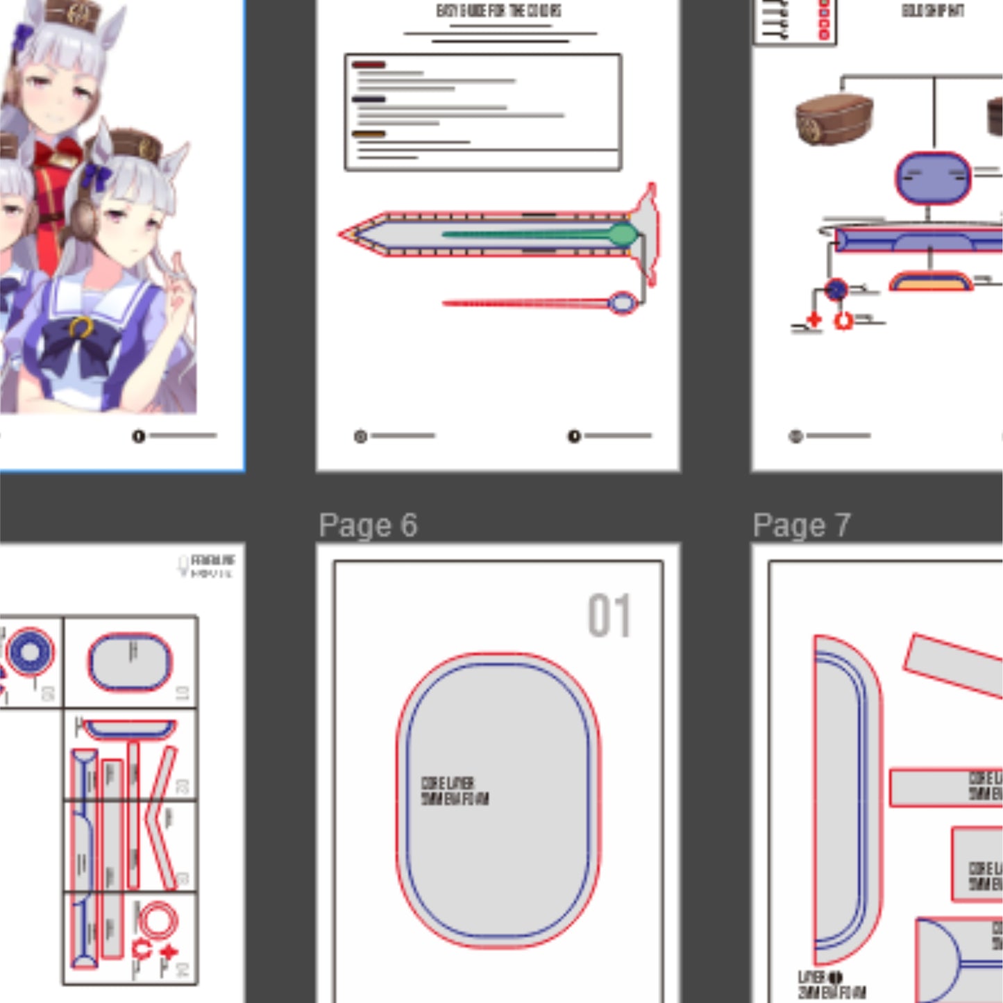 Prop Pattern: Gold Ship Accessories from Uma Musume Pretty Derby Cosplay Template Blueprint PDF