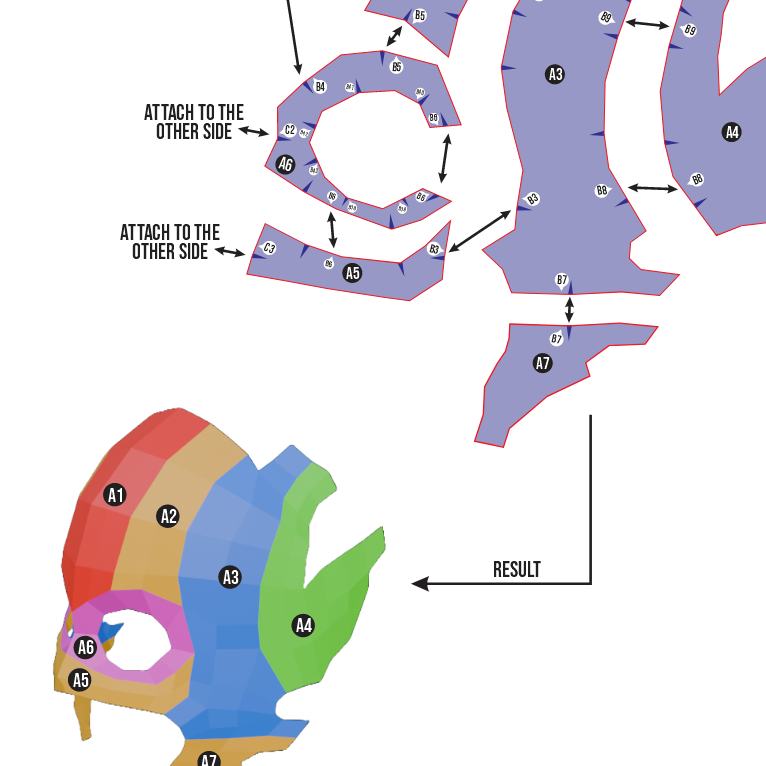 Hanami Mask Prop Pattern Template – EVA Foam Pattern for Cosplay & DIY Builds Inspired by Jujutsu Kaisen