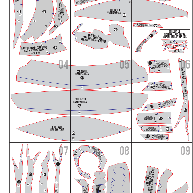 Hanami Mask Prop Pattern Template – EVA Foam Pattern for Cosplay & DIY Builds Inspired by Jujutsu Kaisen