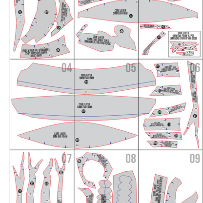 Hanami Mask Prop Pattern Template – EVA Foam Pattern for Cosplay & DIY Builds Inspired by Jujutsu Kaisen