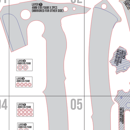 Hatchet Axe Prop Pattern Template – EVA Foam Pattern for Cosplay and DIY Builds Inspired by Resident Evil Requiem Game