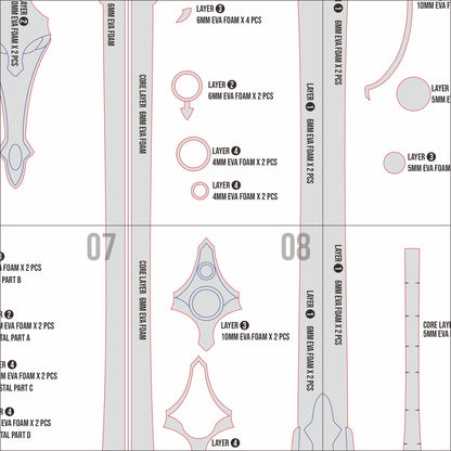 Hikaru’s Sword Prop Pattern Template – EVA Foam Pattern for Cosplay & DIY Builds Inspired by Magic Knight Rayearth