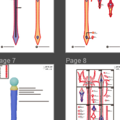 Hikaru’s Sword Prop Pattern Template – EVA Foam Pattern for Cosplay & DIY Builds Inspired by Magic Knight Rayearth