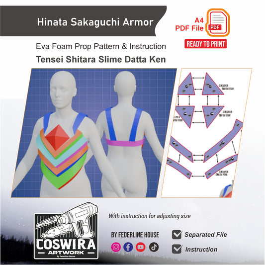Hinata Armor Prop Pattern Template – EVA Foam Pattern for Cosplay and DIY Builds Inspired by Tensura Anime
