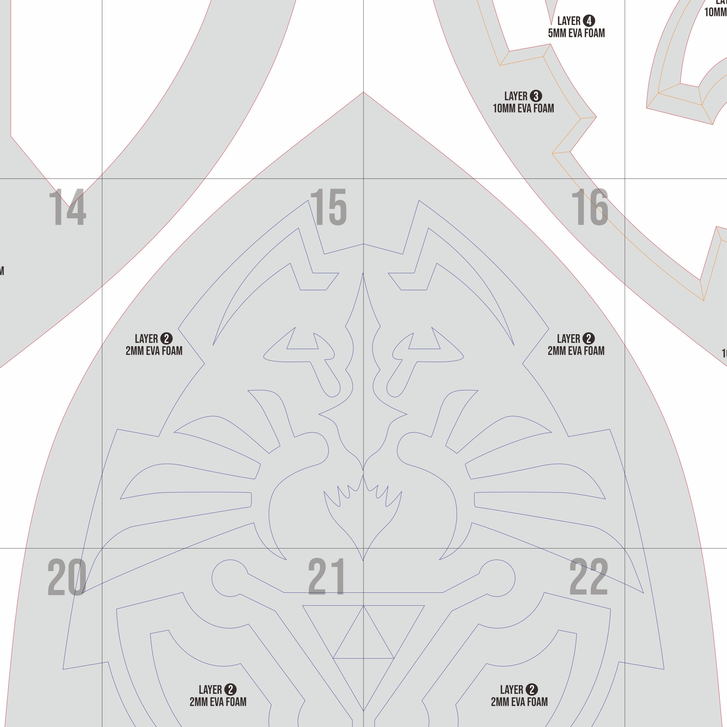 Hylian Shield Prop Pattern Template – EVA Foam Pattern for Cosplay & D ...