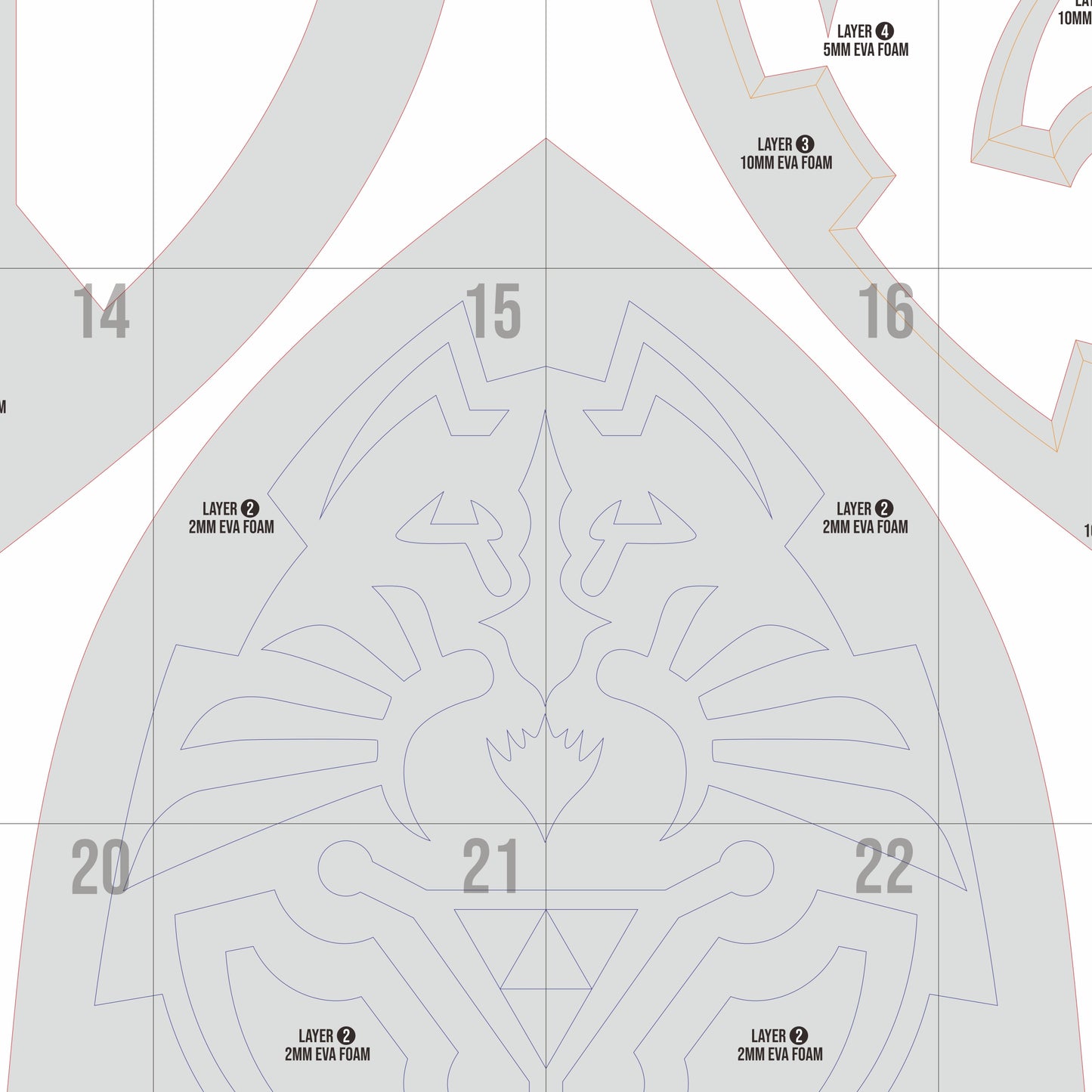 Hylian Shield Prop Pattern Template – EVA Foam Pattern for Cosplay & DIY Builds Inspired by The Legend of Zelda