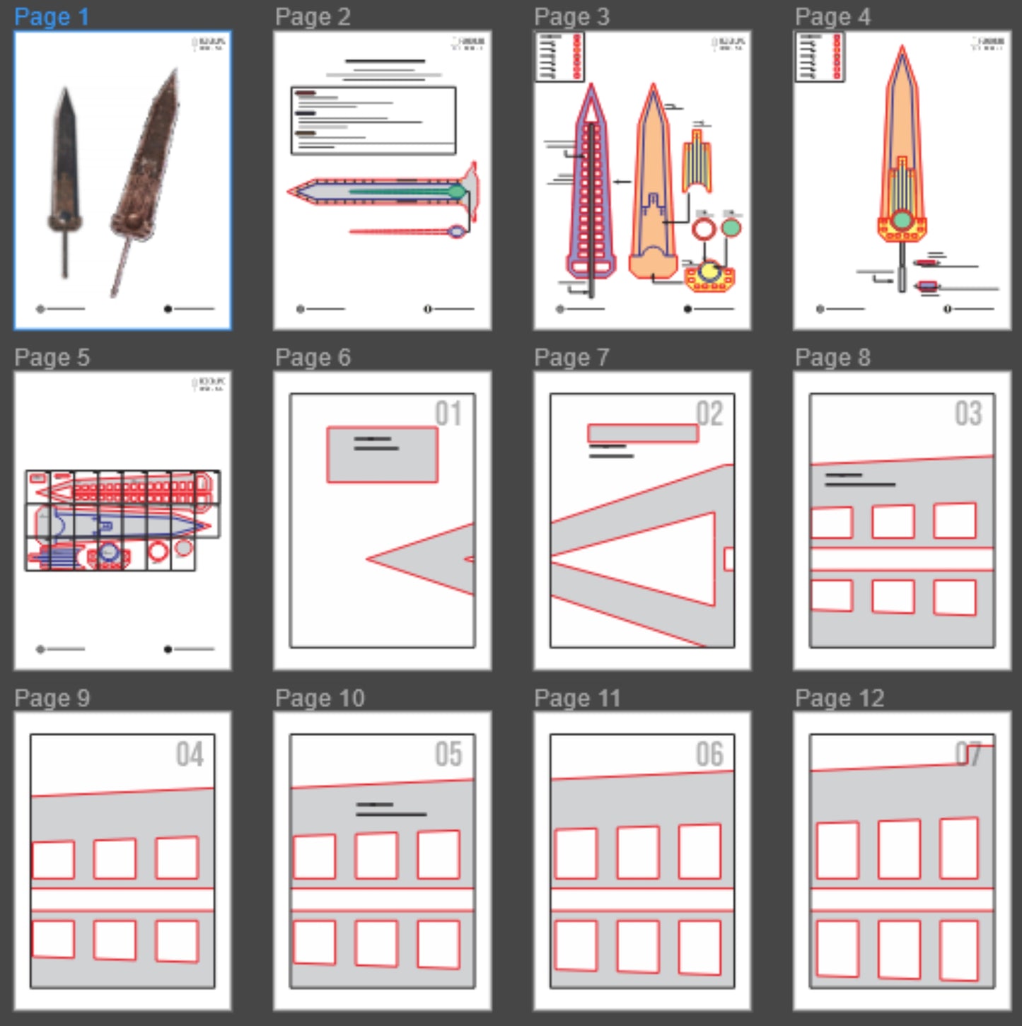 Prop Pattern: Iron Will Greatsword from Nier Automata Cosplay Template PDF