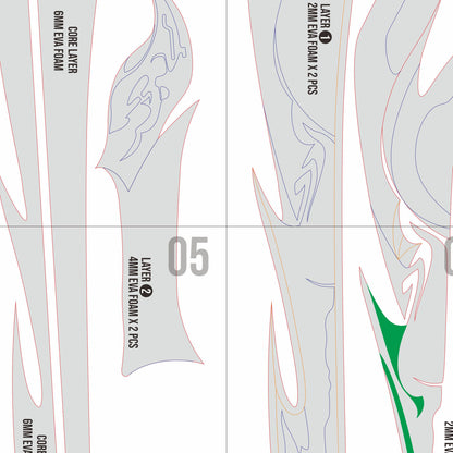 Katana Scarlet Moon Prop Pattern Template – EVA Foam Pattern for Cosplay and DIY Builds Inspired by Free Fire