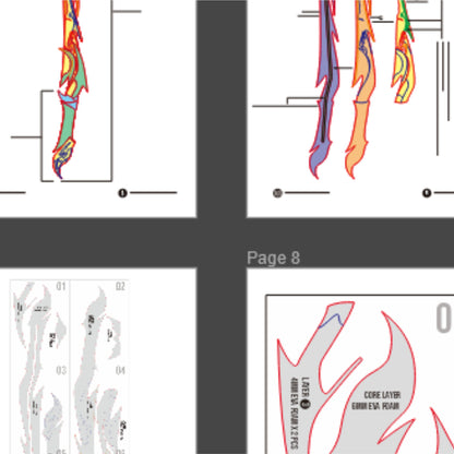 Katana Scarlet Moon Prop Pattern Template – EVA Foam Pattern for Cosplay and DIY Builds Inspired by Free Fire