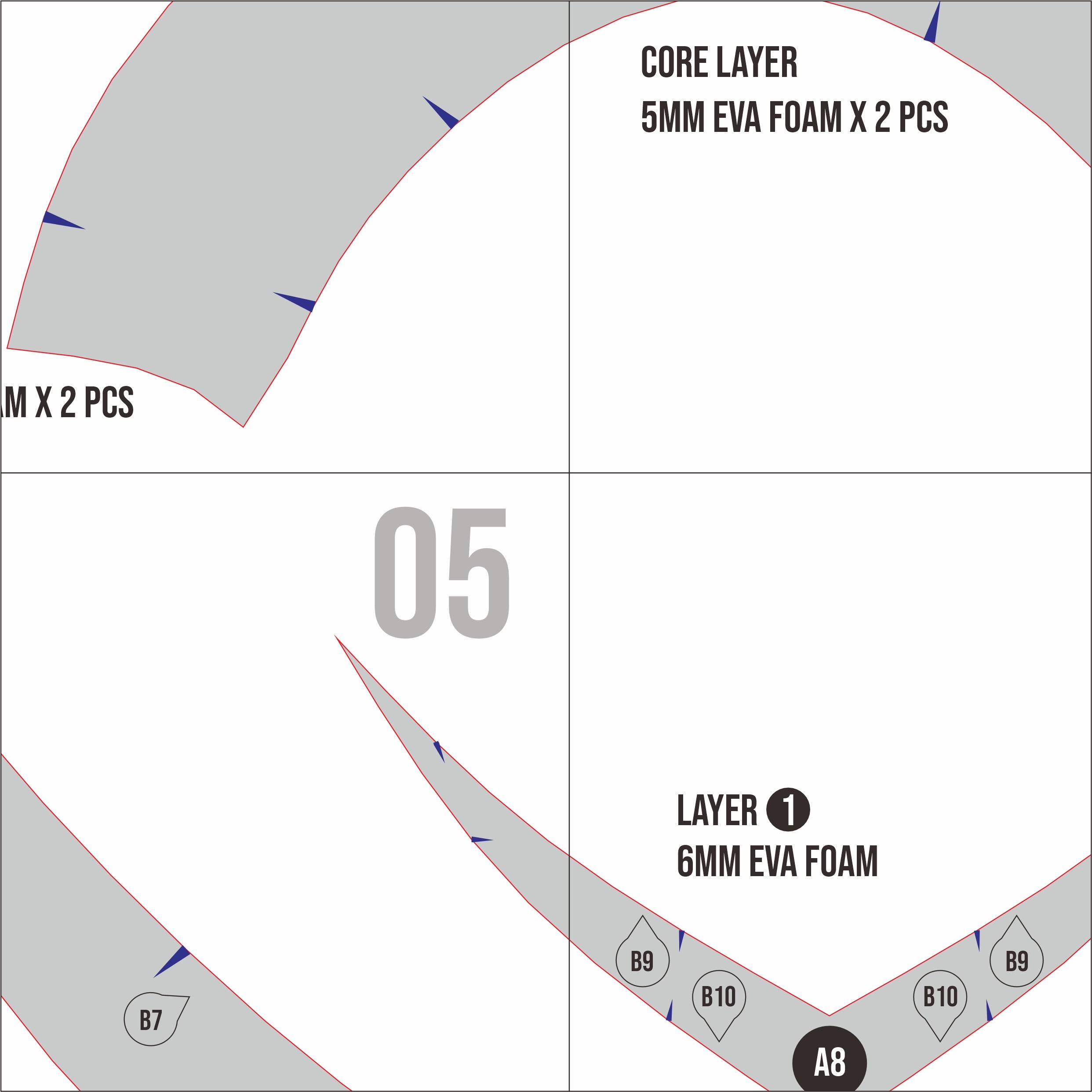 Knight Helmet Basic Prop Pattern Template EVA Foam Pattern for Cospl