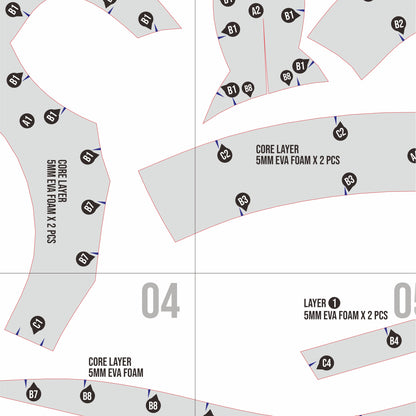 Knight Helmet No.2 Basic Pattern Template – EVA Foam Cosplay PDF for DIY Builds