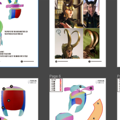 Loki Helmet Prop Pattern Template – EVA Foam Pattern for Cosplay & DIY Builds Inspired by Avengers