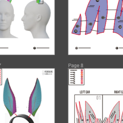Long Horse Ears Prop Pattern Template – EVA Foam Pattern for Cosplay and DIY Builds Inspired by Animal Fantasy Style