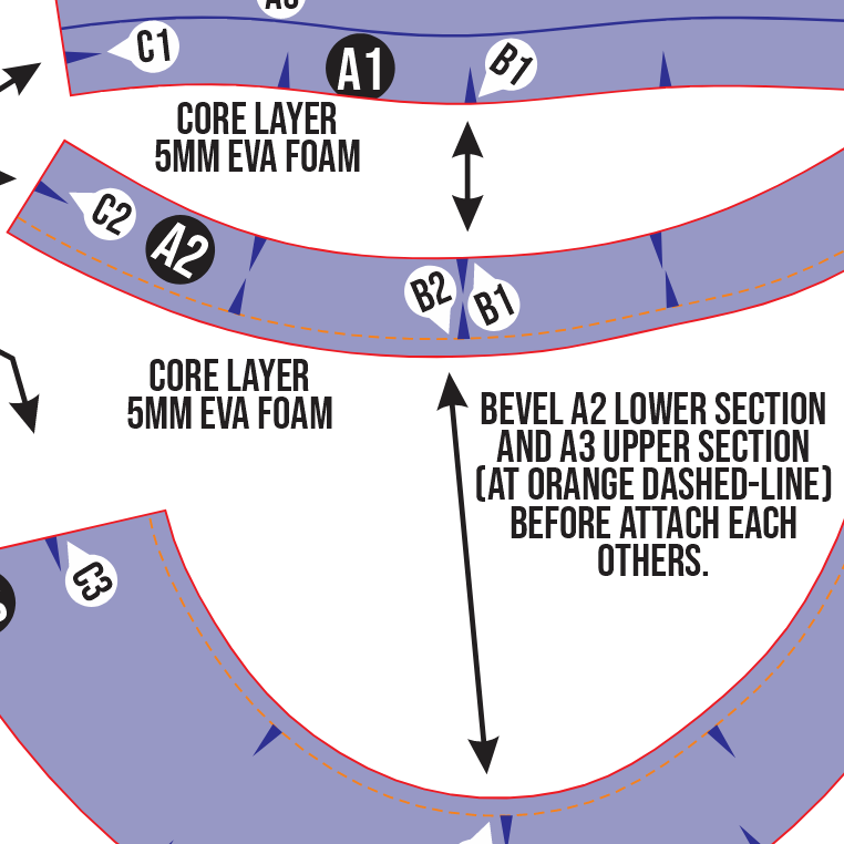 Long Neck Armor Collar Basic Pattern Template – EVA Foam Cosplay PDF for DIY Armor