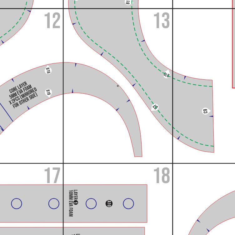 Luffy Elbaf Helmet Prop Pattern Template – EVA Foam Pattern for Cosplay and DIY Builds Inspired by One Piece Anime