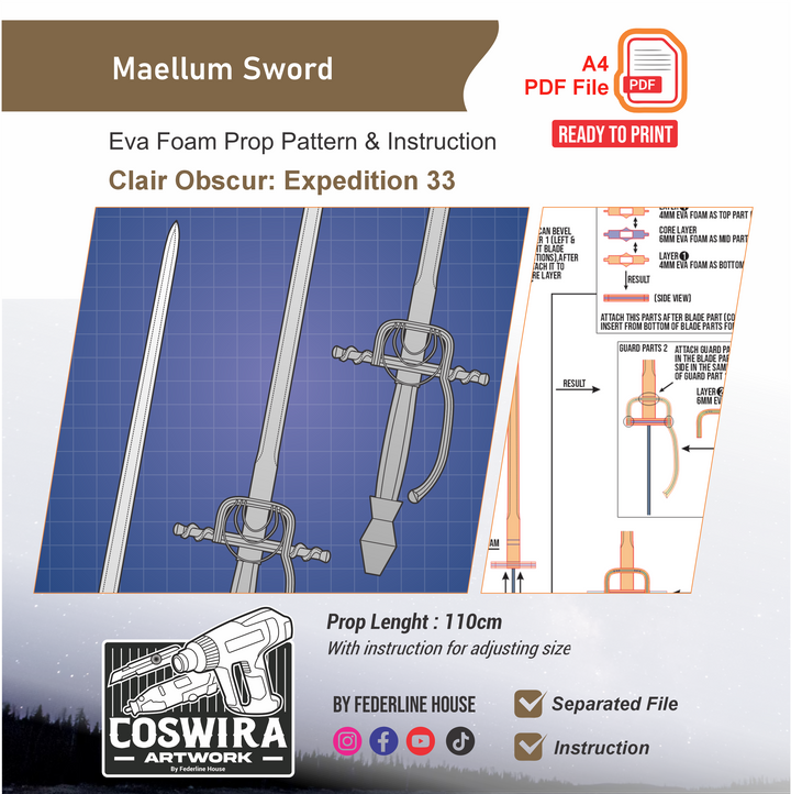 Clair Obscur : Expedition 33 Cosplay Prop Pattern – Coswira Artwork