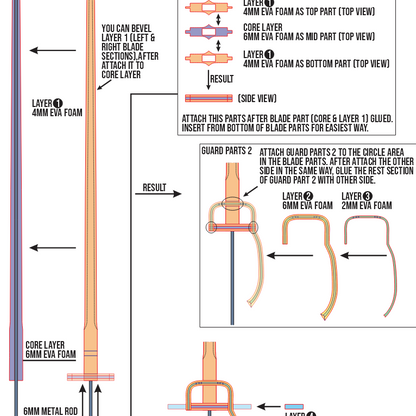 Maellum – Maelle Sword Prop Pattern Template – EVA Foam Pattern for Cosplay & DIY Builds Inspired by Clair Obscur: Expedition 33