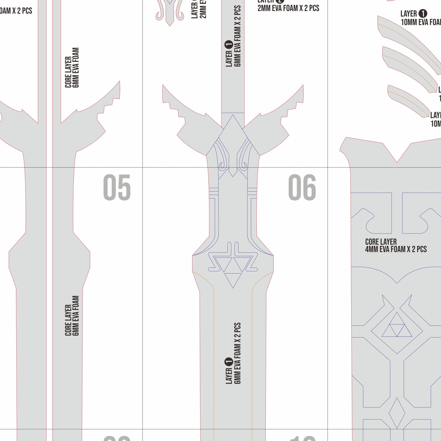 Master Sword Prop Pattern Template – EVA Foam Pattern for Cosplay & DIY Builds Inspired by The Legend of Zelda