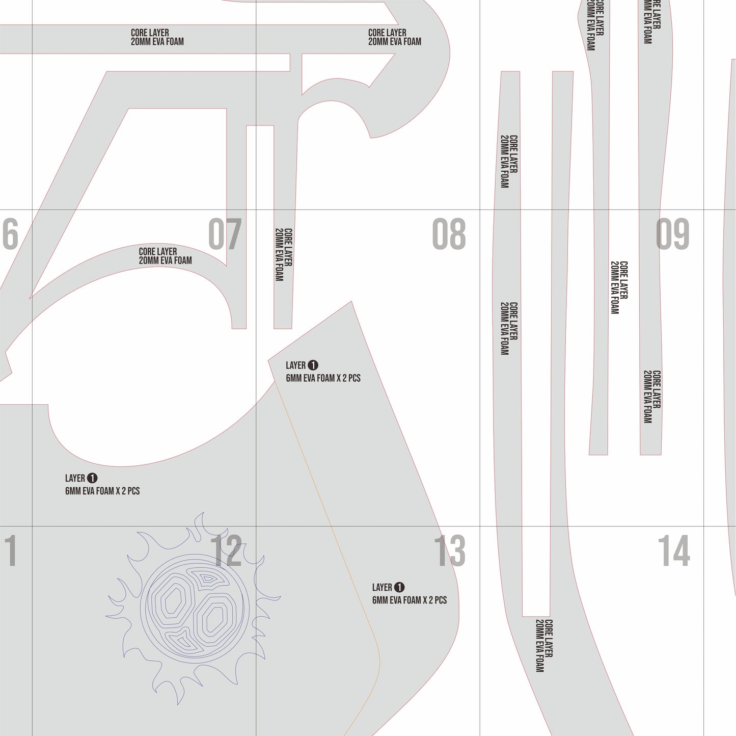 Mei Axe Prop Pattern Template – EVA Foam Pattern for Cosplay & DIY Builds Inspired by Jujutsu Kaisen