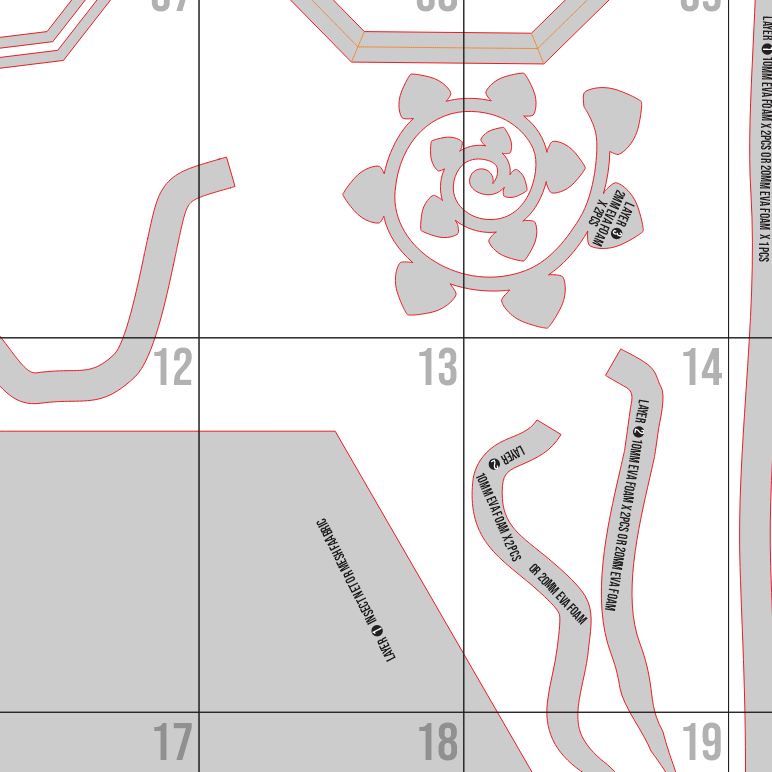 Melly La Rosa Net Prop Pattern Template – EVA Foam Pattern for Cosplay and DIY Builds Inspired by Identity V