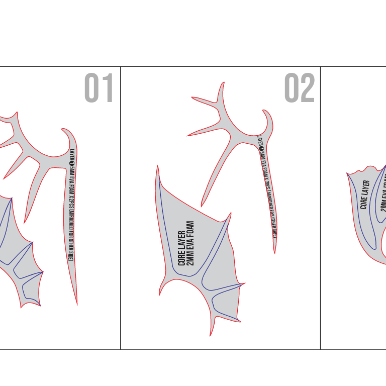 Mermaid Ear (3 Shapes) Prop Pattern Template – EVA Foam Basic Pattern for Cosplay & DIY Builds