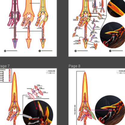 Might of An-Utu Prop Pattern Template – EVA Foam Pattern for Cosplay & DIY Builds Inspired by Honkai Impact 3rd