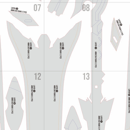 Might of An-Utu Prop Pattern Template – EVA Foam Pattern for Cosplay & DIY Builds Inspired by Honkai Impact 3rd