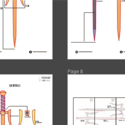 Mileena Sai Trident Prop Pattern Template – EVA Foam Pattern for Cosplay and DIY Builds Inspired by Mortal Kombat Game