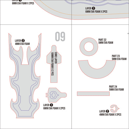 Prop Pattern: Mira Polearm from Kpop Demons Hunter Cosplay Template Blueprint PDF