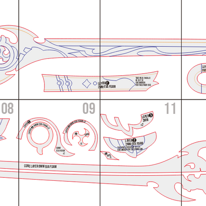 Mistsplitter Reforged Prop Pattern Template – EVA Foam Pattern for Cosplay & DIY Builds Inspired by Genshin Impact