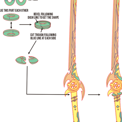 Mistsplitter Reforged Prop Pattern Template – EVA Foam Pattern for Cosplay & DIY Builds Inspired by Genshin Impact